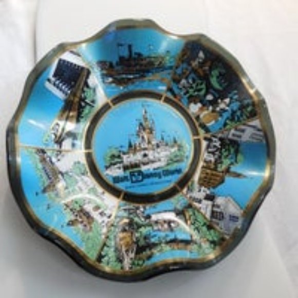 Vintage Walt Disney World Glass Dish 1970's - Picture 1 of 6